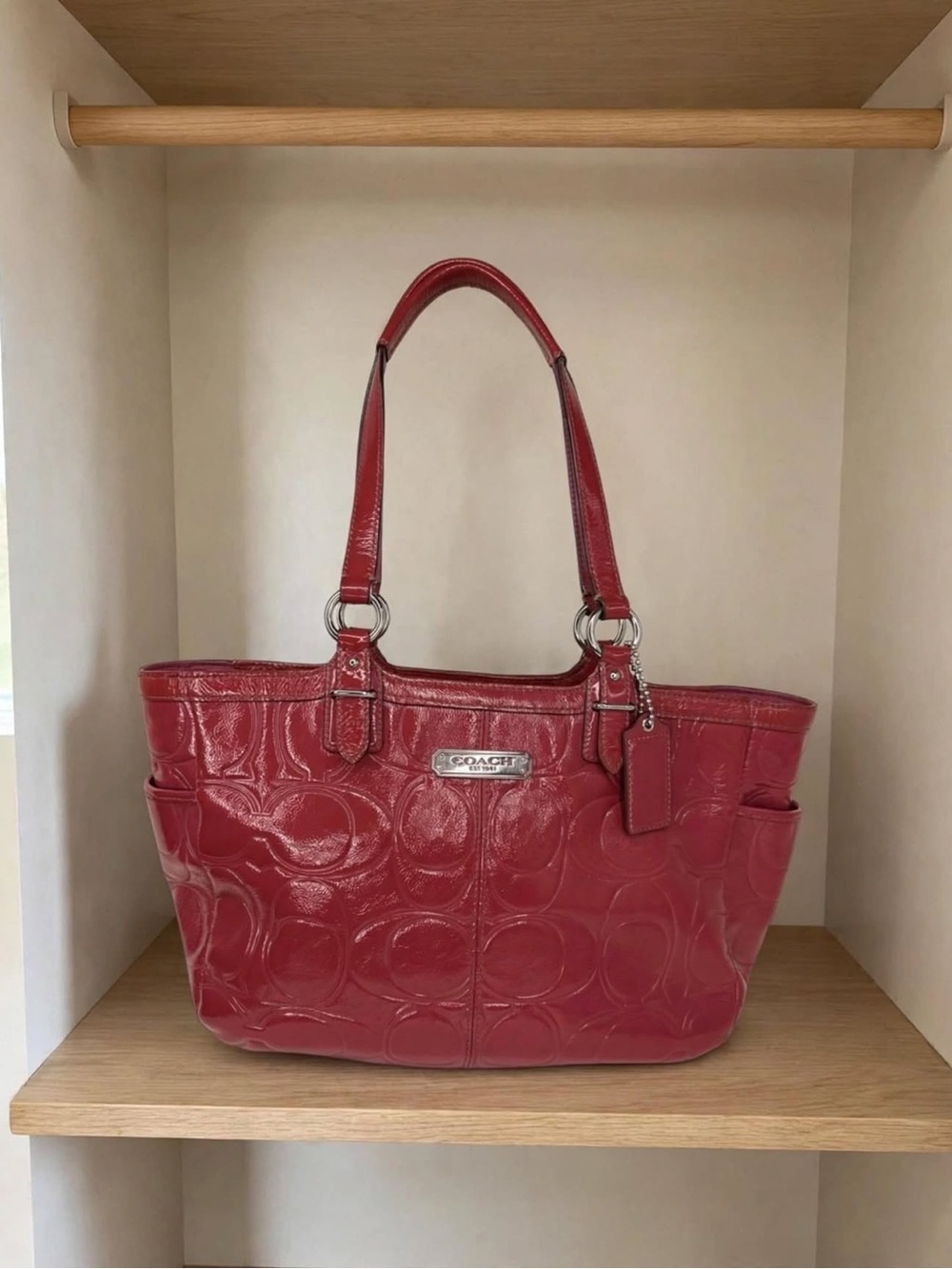 Coach Embossed C East West Patent Leather Gallery Tote